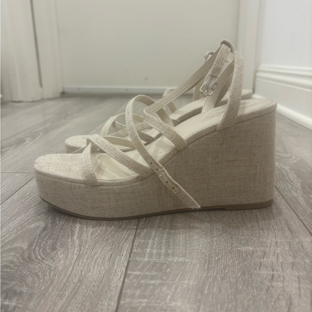 Elegant Cream Wedge Sandals